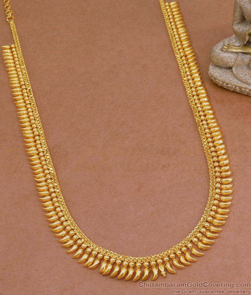 22K Full Gold Plated Mullaipoo Haram Kerala Bridal Jewellery HR3140