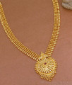 New Model One Gram Gold Mullaipoo Haram Ruby Stone Collections HR3153