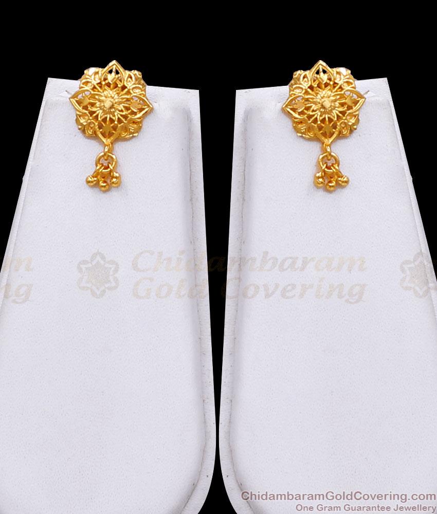 Elegant 2 Gram Gold Mullaipoo Haram With Pin Type Earring HR3193