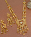 Beautiful Heart Shaped Forming Gold Haram Earring Combo HR3197