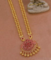 Traditional Gold Plated Ruby Stone Rani Haaram Earring Set HR3225