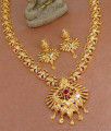 Heavy Gold Tone Ruby Stone Haram Srilankan Wedding Jewellery HR3230