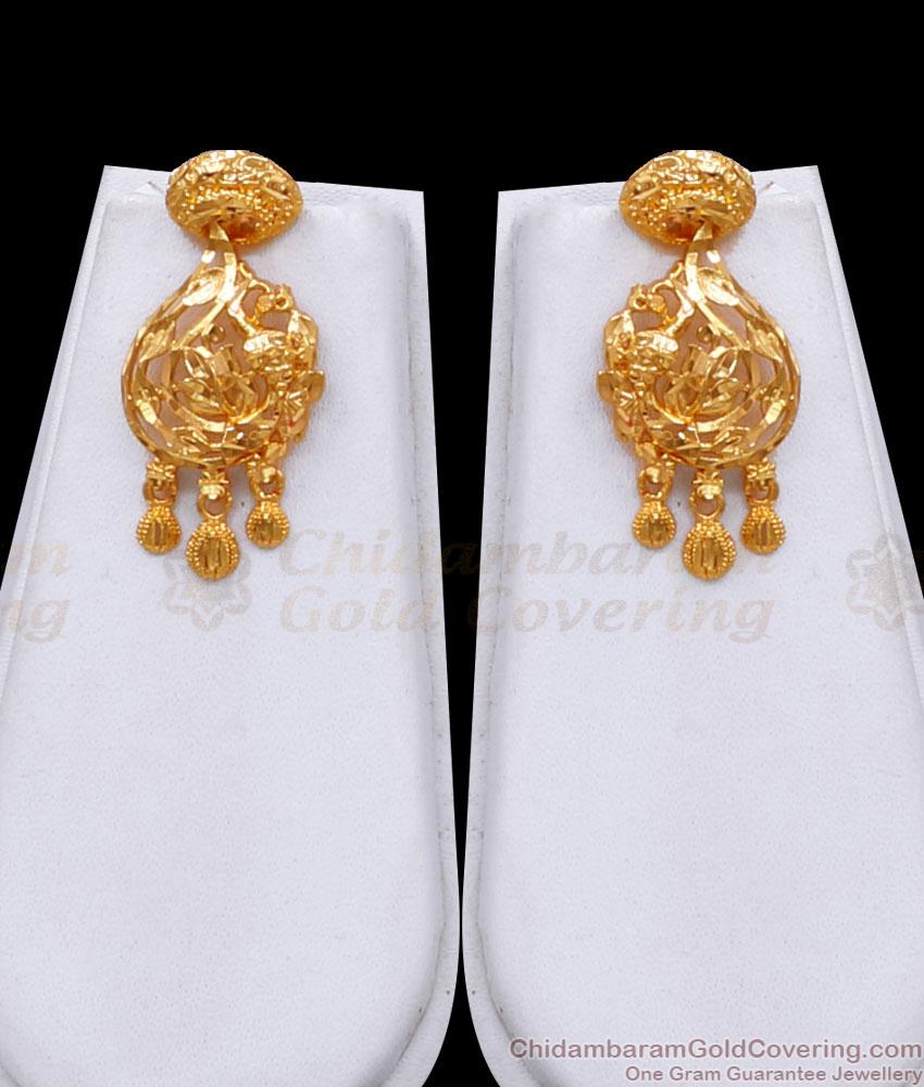 Pure One Gram Gold Micro Plated Haram Earring Without Stone HR3232