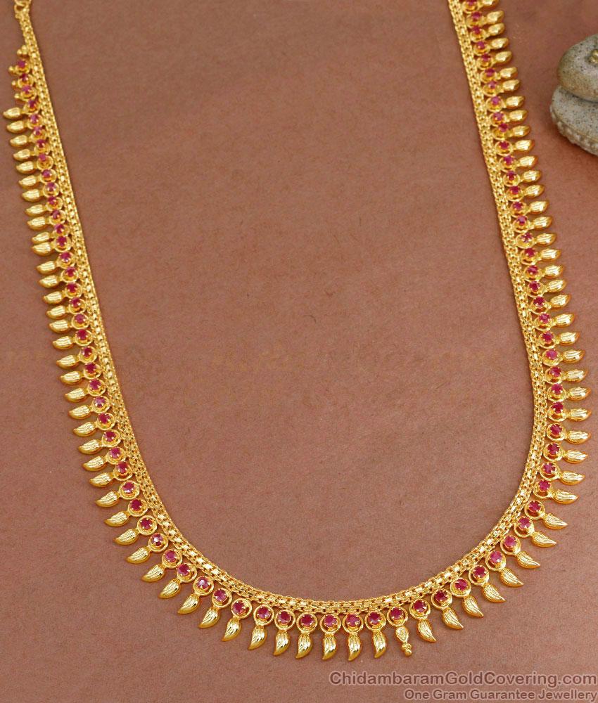 1 Gram Gold Micro Plated Ruby Stone Haram Design HR3252