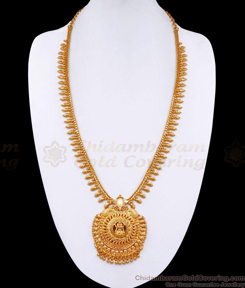 Traditional Lakshmi Design One Gram Gold Haram Without Stone HR3265