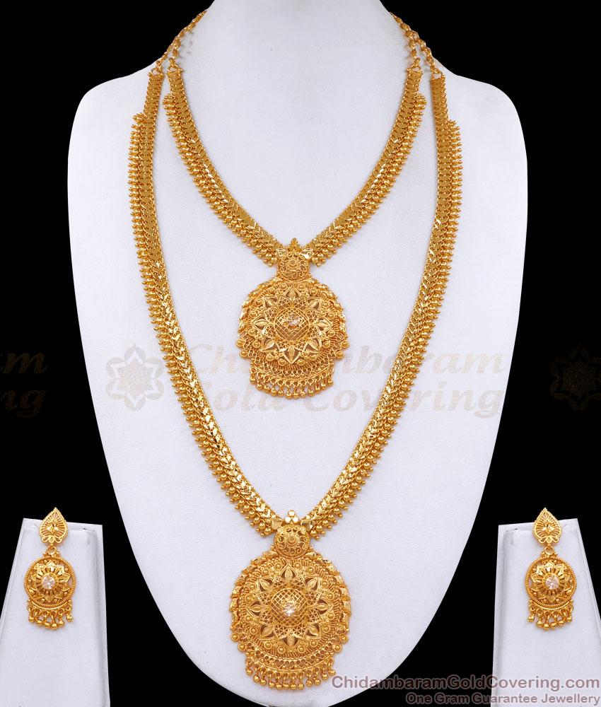 Premium Quality Gold Imitation Bridal Jewellery Set Haram HR3285