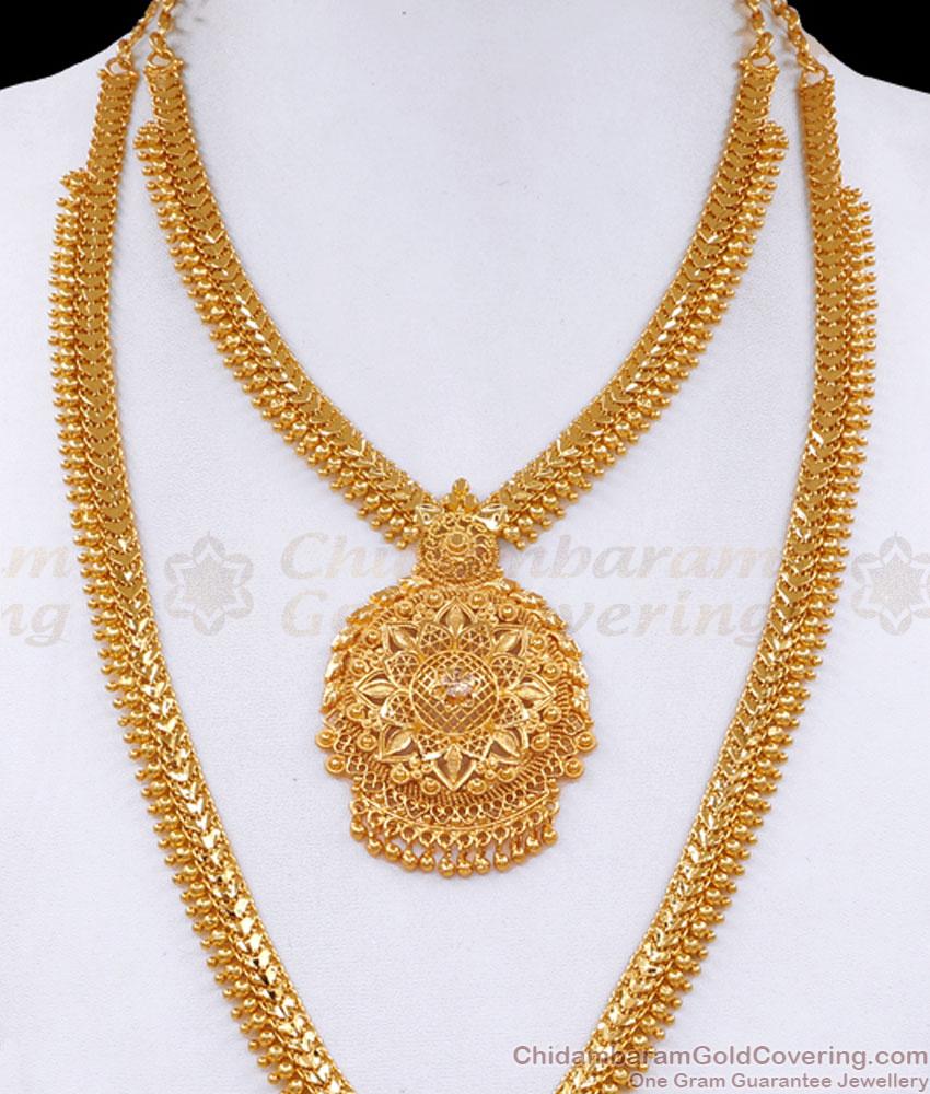 Premium Quality Gold Imitation Bridal Jewellery Set Haram HR3285