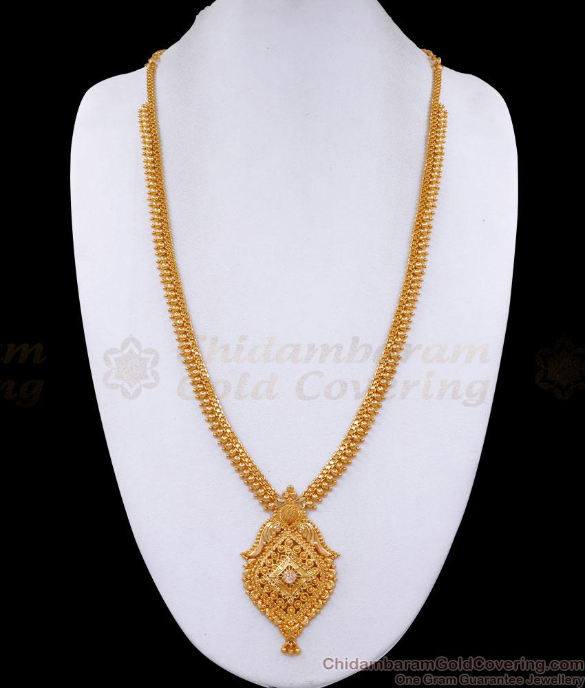 Simple Gold Design White Stone Golden Beads Haram Online HR3291