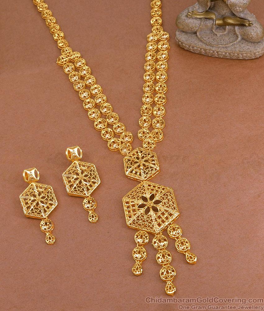 Attractive Forming Gold Haram Dubai Bridal Jewelry Online HR3315