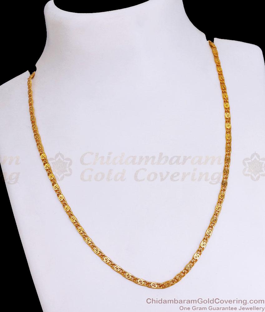 Unique Short Figaro Gold Chain For Men CHNS1157