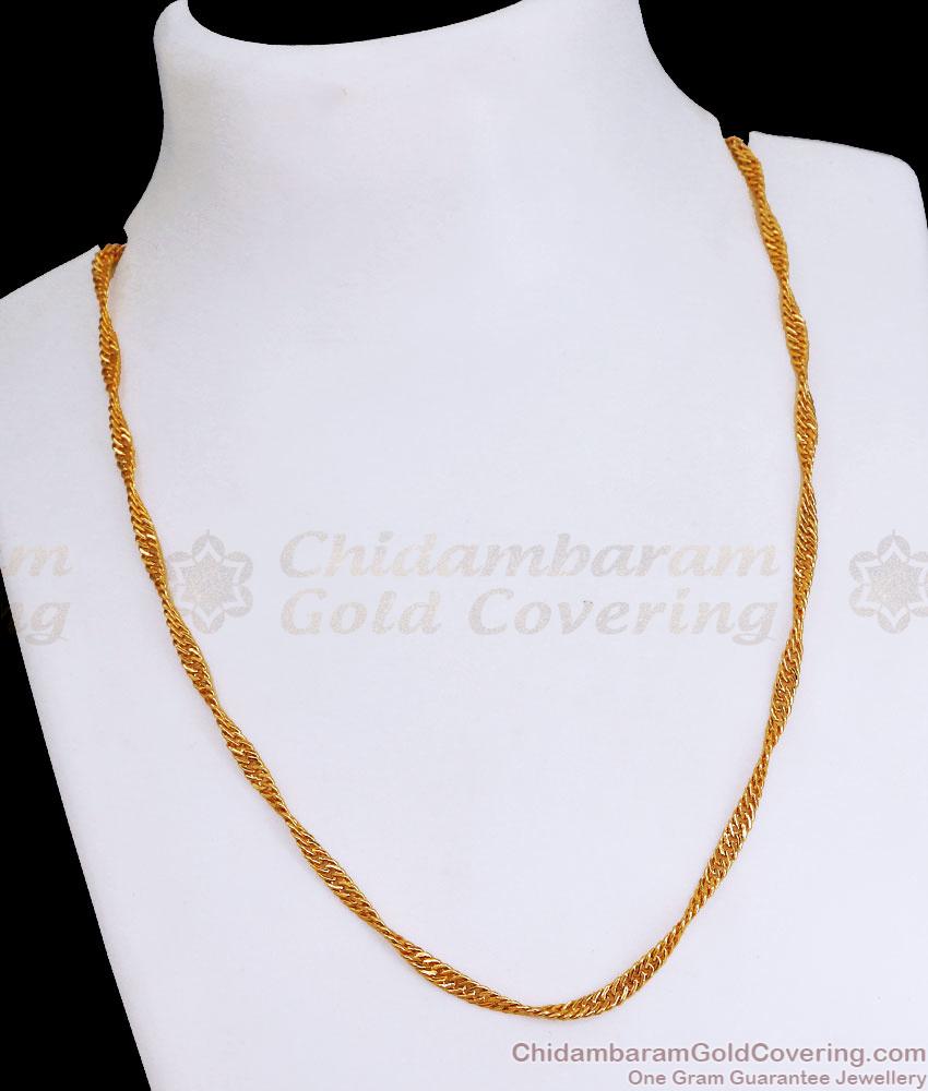 One Gram Gold Twisted Chain Daily Use Jewellery Design CHNS1158