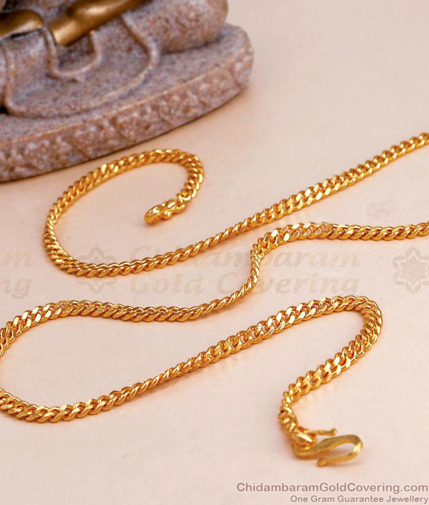 Men Regular Wear Gold Plated Curby Chain Collections CHNS1159