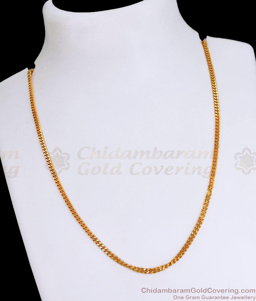 Men Regular Wear Gold Plated Curby Chain Collections CHNS1159