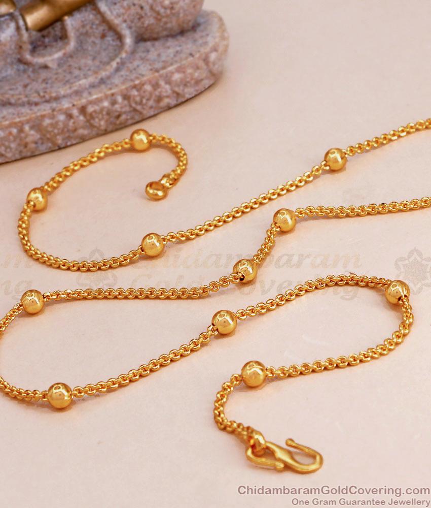 Traditional Gold Chain For Women With Golden Beads CHNS1160