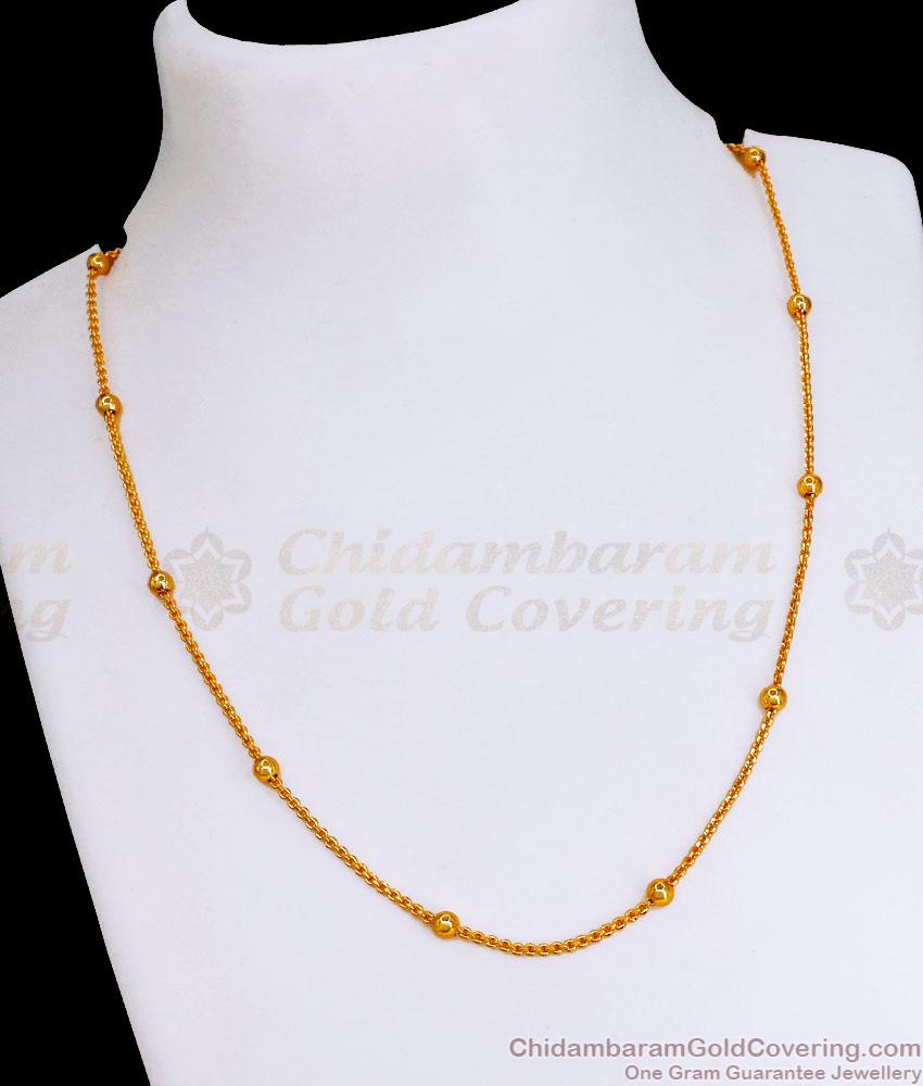 Traditional Gold Chain For Women With Golden Beads CHNS1160