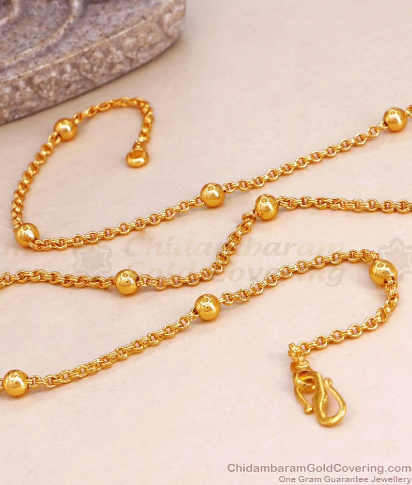 Stylish Golden Beads Short Chains For Women CHNS1179