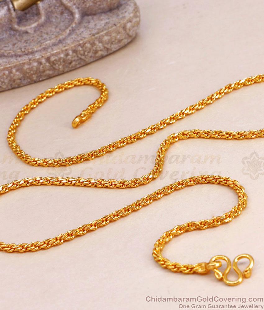 18 Inch Gold Short Murukku Chain Design Online CHNS1188