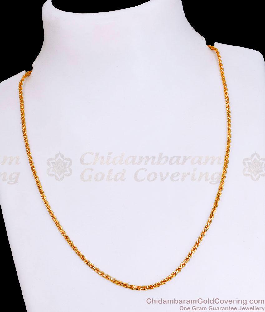 18 Inch Gold Short Murukku Chain Design Online CHNS1188