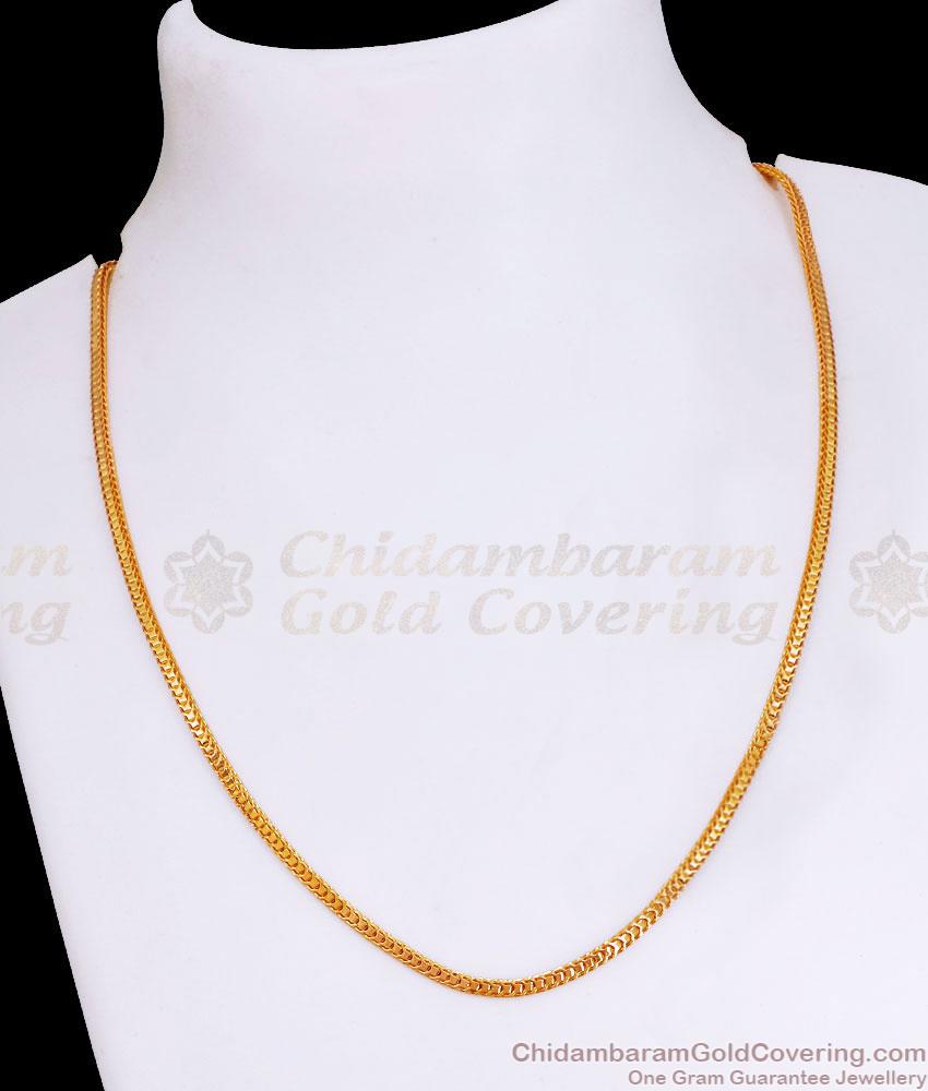 Box Type One Gram Gold Chain Unisex Design CHNS1194