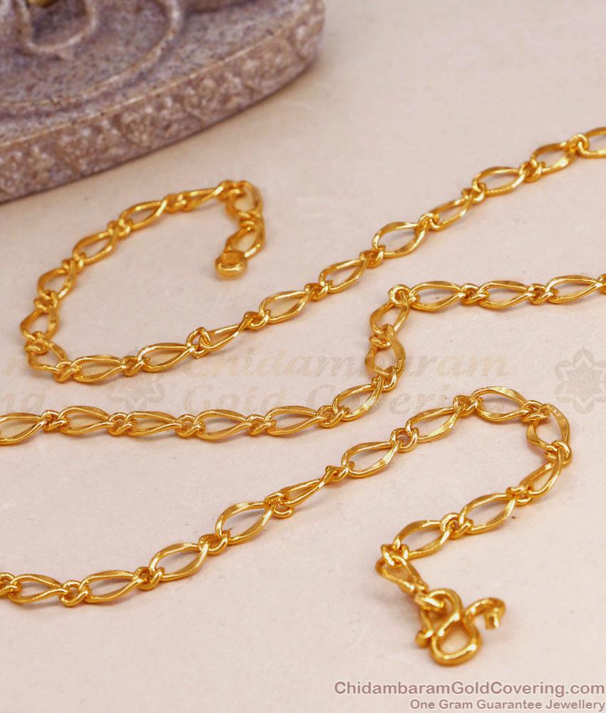 Light Weight Gold Short Chains Figaro Design CHNS1196