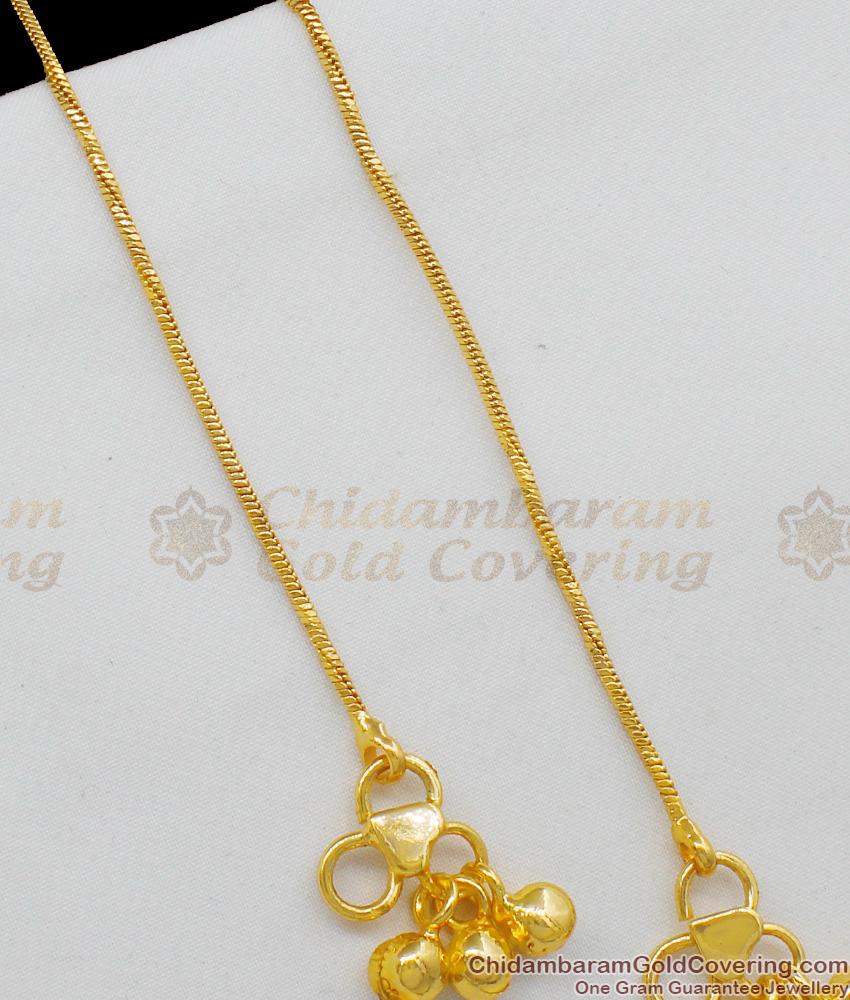 10.5 Inch One Gram Gold Padasaram Thin Chain Kolusu For Daily Use ANKL1043