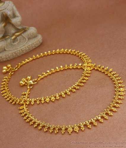 Gold anklets hot sale new designs