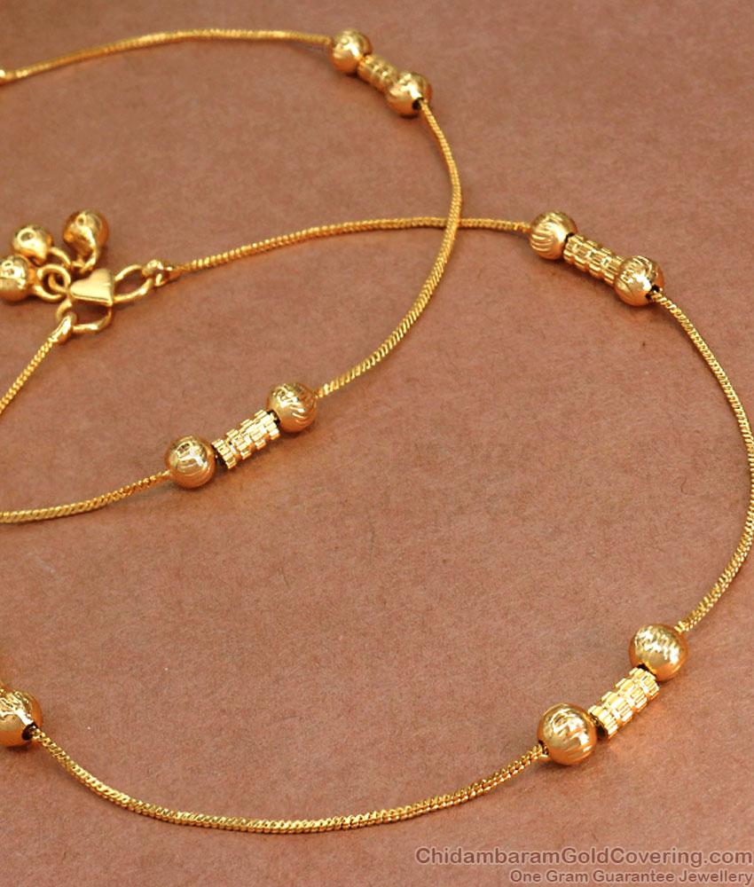 10.5 Inch Simple Gold Plated Anklet For Womens ANKL1194