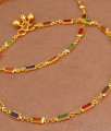 10.5 Inch Stylish Gold Anklets Multi Stone Designs ANKL1203