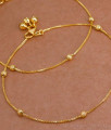 11 Inch Simple Thin One Gram Gold Covering Anklets For Girls ANKL1213