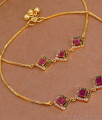 11 Inch Womens Fashionable Multi Stone Anklet Gold Payal Design ANKL1217