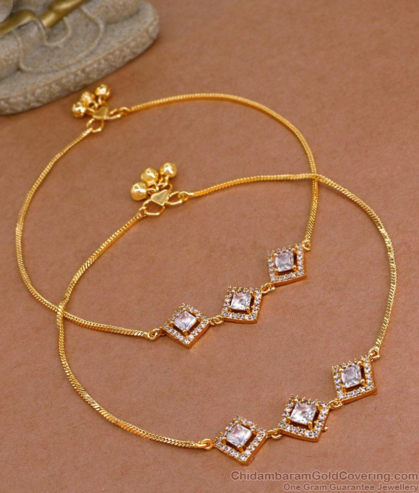 10 Inch Beautiful Payal Design Amercial Diamond Anklets Imitation Jewelry ANKL1218