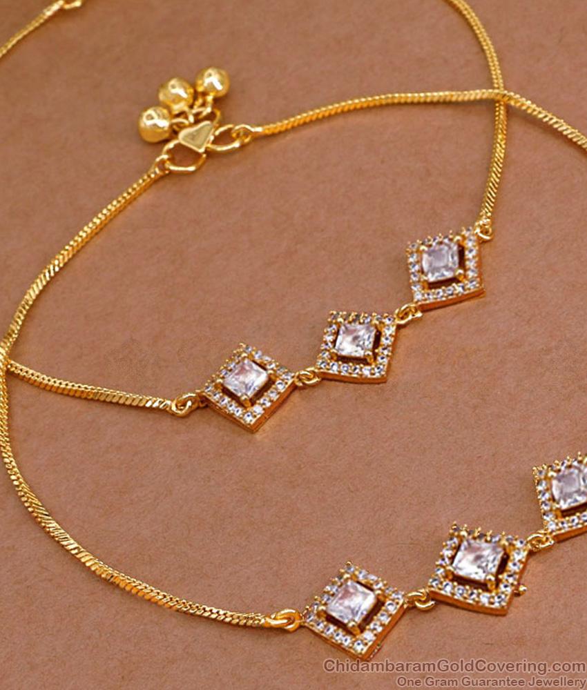 10 Inch Beautiful Payal Design Amercial Diamond Anklets Imitation Jewelry ANKL1218