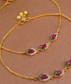 10 Inch Stylish Light Weight Gold Plated Anklet With Stone ANKL1219