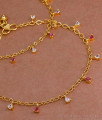 11 Inch New Arrival Ruby White Stone Anklets Fashion Jewelry For Girls ANKL1223