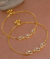 10 Inch Traditional Mango Anklet White Stone Design Gold Plated Jewelry Online ANKL1224