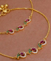 11 Inch Thin Gold Plated Anklet With 3 Mango Pendant Design ANKL1225