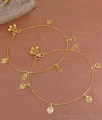 10 Inch Thin Gold Plated Chain Anklet With Dual Heart Charms ANKL1241