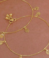 10 Inch Thin Gold Plated Chain Anklet With Dual Heart Charms ANKL1241