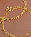 10.5 Inch Modern 1 Gram Gold Ruby Stone Anklet Design With Price ANKL1246