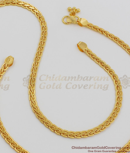 10.5 Inch Traditional Kolusu Model Gold Design Anklet For Regular Use ...