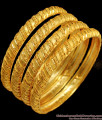 BR1444-2.8 Set Of Four Gold Bangles Traditional Plain Twist Model Real Gold Forming Collection