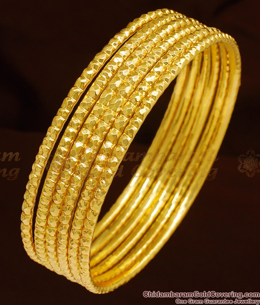 BR1013-2.4 Size Set of Six Thin Gold Bangles Collections For Daily Use