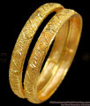BR1132-2.6 Thick gold Plated Set Of Two Kerala Pattern Bangles For Daily Wear