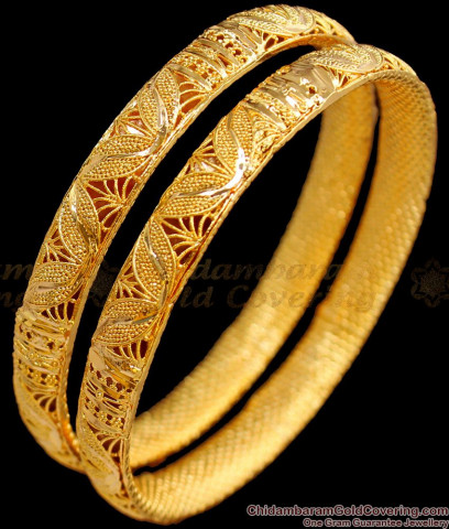 BR1156-2.4 Tremendous Gold Forming Enamel Model Bangles For Ladies