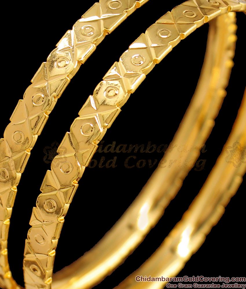 BR1514-2.6 Thick Daily Wear Original Impon Gold Bangle Collections From Chidambaram Gold Covering