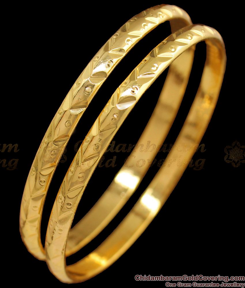 BR1517-2.4 Traditional Original Impon Gold Bangle Collections From Chidambaram Gold Covering