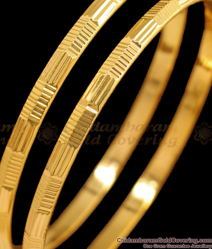 BR1521-2.4 Unique Pattern Original Impon Gold Bangle Designs Gold Plated Jewelry