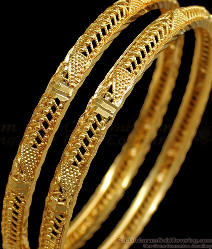 Jewellery Bangle Bracelets for Girls Stylish Gold Plated Bracelet for Women  and Girls, (set of 2),Designs may very