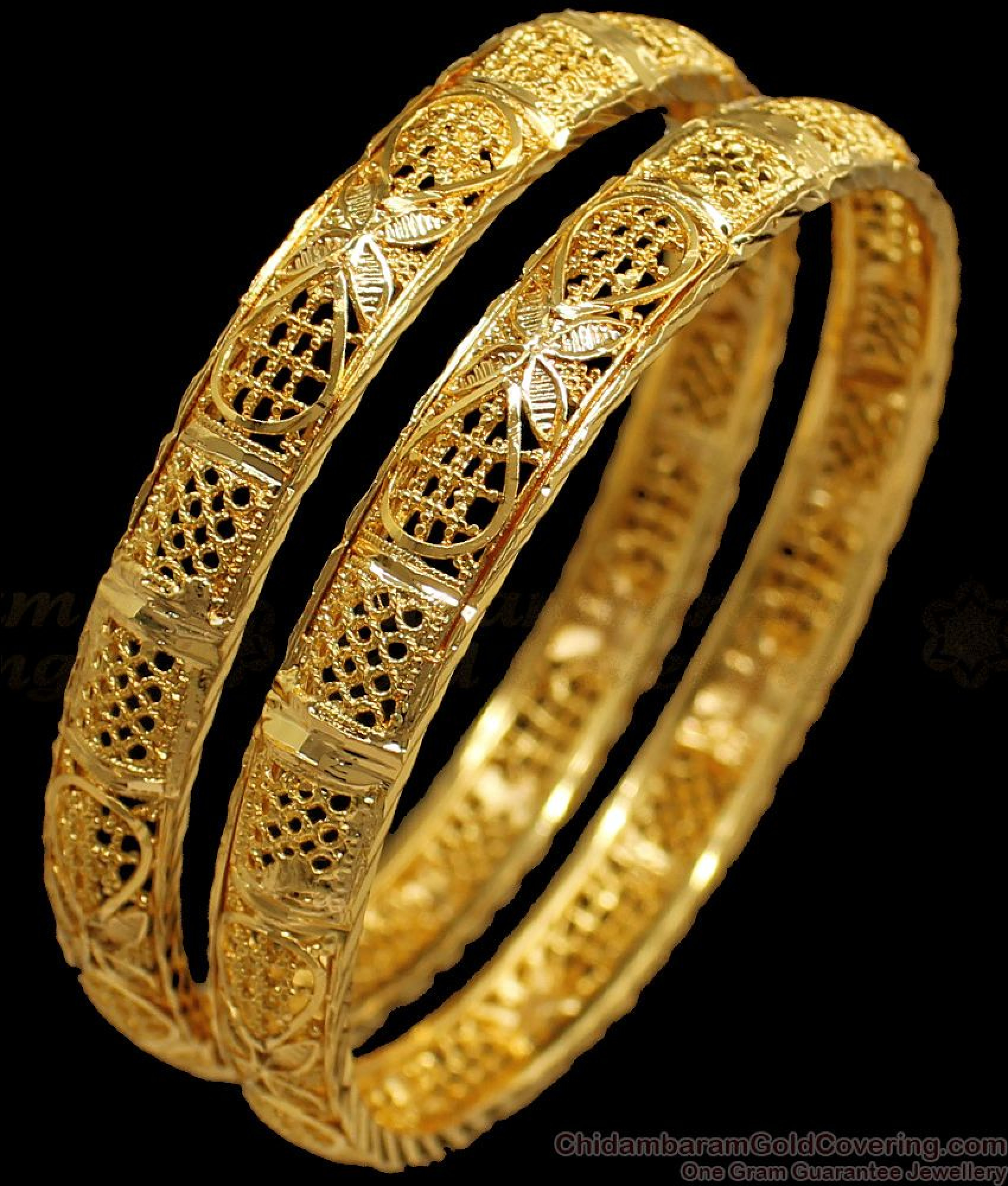 BR1662-2.8 Flower Design Gold Imitation Bangles From Chidambaram Gold ...