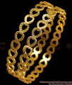 BR1714-2.8 Hearted Gold Designer Bangles Womens Fashions 